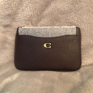 Coach Caviar Leather Keychain Pouch Wallet Oxblood